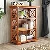 Sheesham Wood Bookself with 5 Shelf Storage Wooden Bookcase Open Display Rack