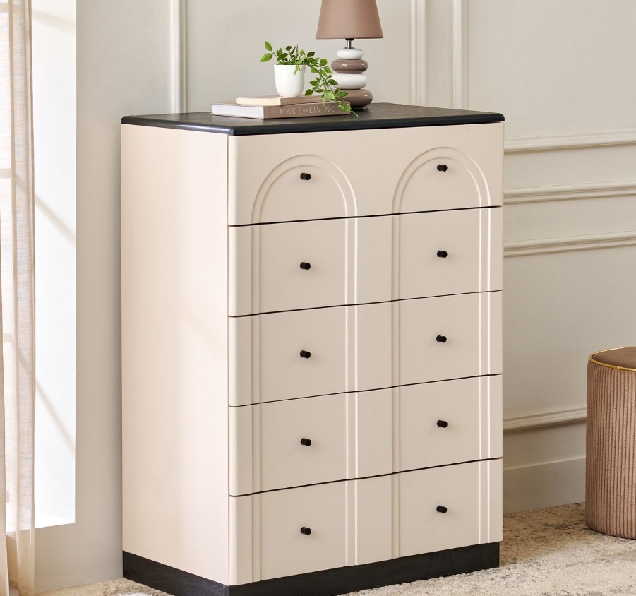 Chest of 5 Drawers - Beige