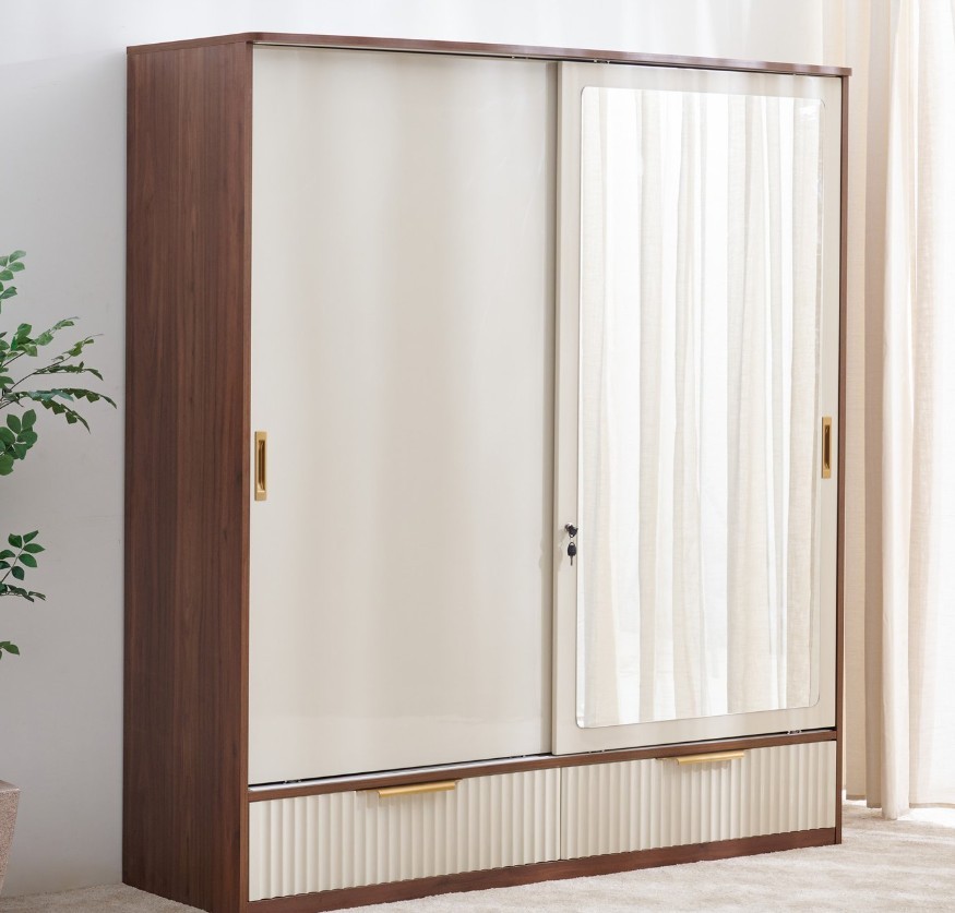 2-Door Sliding Wardrobe with Mirror