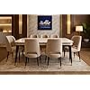 6-Seater Wooden Dining Table Set  Nano Composite Marble Top  Solid Wood Base  Modern Dining Room Furniture with 6 Chairs